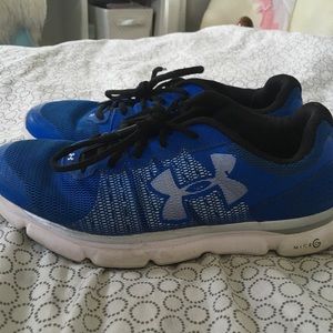 Blue under armor shoes